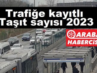 Trafiğe kayıtlı taşıt sayısı 2023.