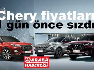 Chery fiyat listesi Mart 2023.