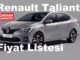 Renault Taliant Fiyat Listesi Nisan 2023.