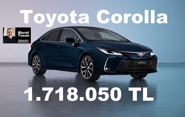 Toyota Corolla Fiyat Listesi Ağustos 2023.