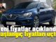 Renault Fiyatları Temmuz 2024.