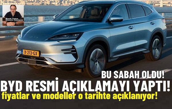 BYD Fiyat Listesi Yeni.